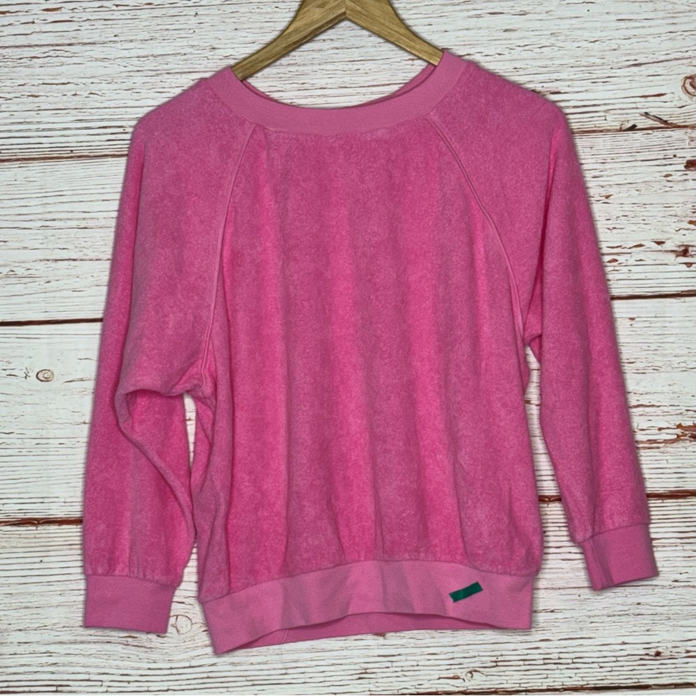 NWT Suzie Suzi Kondi The Saba Raglan Top in Beach Terry Pink Cosmos Sz XS